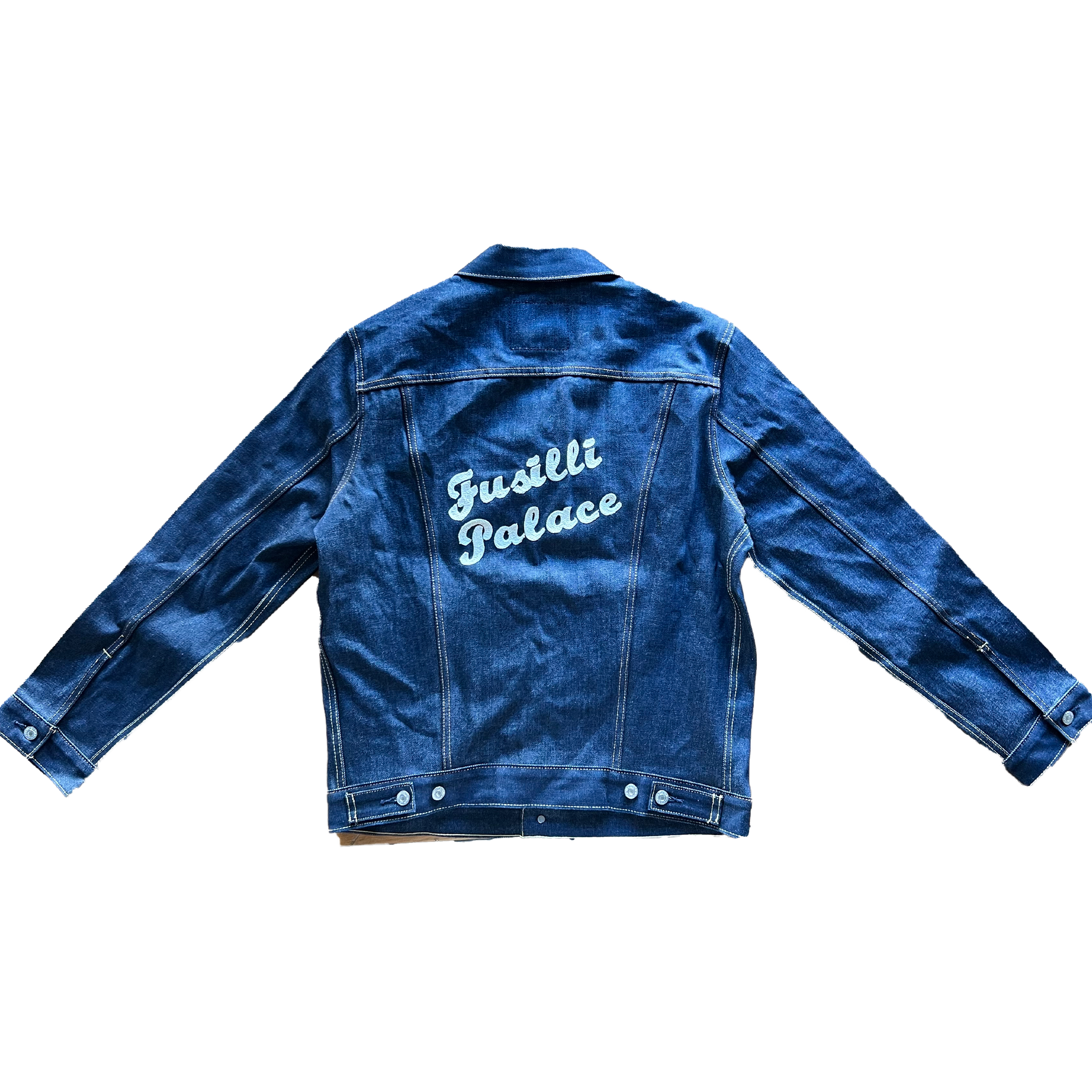 fusilli palace chainstitch denim jacket | Jon and Vinny's Merch